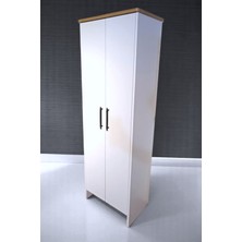 Serçe Design SERCE-182CAD1 2 Kapaklı Raflı Çok Amaçlı Dolap Mutfak Dolabı Kiler Dolabı Beyaz 182 cm