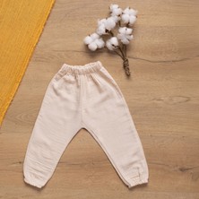 Sare Baby Müslin Bebek Takımı Bağcıklı Model Alt Üst Set %100 Doğal Pamuk