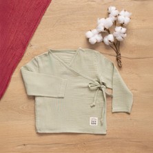 Sare Baby Müslin Bebek Takımı Bağcıklı Model Alt Üst Set %100 Doğal Pamuk
