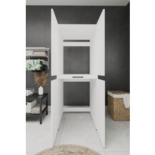 One Art Home Lucca Kapaklı Çekmeceli Çamaşır ve Kurutma Makinesi Dolabı