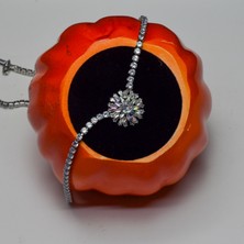 Chainbysilver Çelik Gümüş Rengi  Taşlı Suyolu Kolye