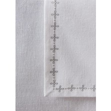 Cotton Box Keten Masa Örtüsü Takımı Pera Beyaz 175X240