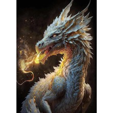 Ejderha 30 *40CM  Pixart Sanat Elmas Mozaik Tablo Diamond Türkiye