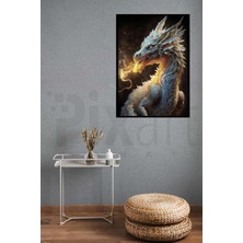Ejderha 30 *40CM  Pixart Sanat Elmas Mozaik Tablo Diamond Türkiye