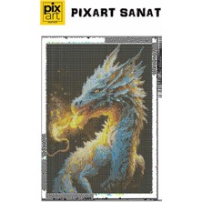 Ejderha 30 *40CM  Pixart Sanat Elmas Mozaik Tablo Diamond Türkiye