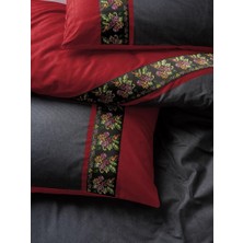 Cotton Box Folk Art Çift Kişilik Lienzo Antrasit Nevresim Takımı