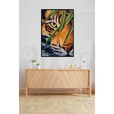 Pix Art Sanat Yeşil Gözlü Kaplan Pixart Sanat Elmas Mozik Tablo Daimond Türkiye  43*63