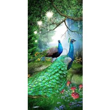 Pix Art Sanat Güzel Renkli Tavus Kuşları Pixart Sanat  Elmas Mozaik Tablo Diamond Türkiye  43*83