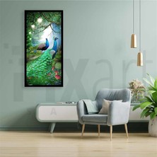 Pix Art Sanat Güzel Renkli Tavus Kuşları Pixart Sanat  Elmas Mozaik Tablo Diamond Türkiye  43*83