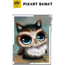 Pix Art Sanat Çizgi Baykuş  Pixart Sanat Elmas Mozaik Tablo Diamond Türkiye 39*52