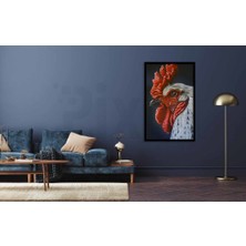 PixArt Kirmizi Ibikli Horoz 40 x 60 Elmas Mozaik Tablo