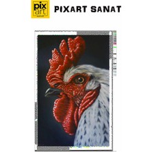 PixArt Kirmizi Ibikli Horoz 40 x 60 Elmas Mozaik Tablo