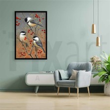 PixArt Agac Dalinda Kuslar 40 x 60 Elmas Mozaik Tablo