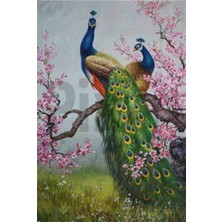 Pix Art Sanat Yeşil Kuruklu Tavuskuşu Pixart Sanat Elmas Mozik Tablo Daimond Türkiye 58*86