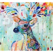 Pix Art Sanat Renkli Geyik   Pixart   Sanat Elmas Mozik Tablo Daimond Türkiye 58*53