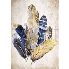 Pix Art Sanat Lacivert Altın Sarısı Tüy Pixart Sanat Elmas Mozaik Tablo Diamond Türkiye 50*71