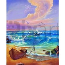 Pix Art Sanat Denizdeki Dalgalar Pixaart Sanat Elmas Mozaik Tablo Diamond Türkiye   45 x 55 cm