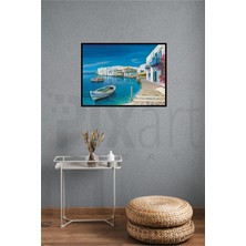 Pix Art Sanat Mykonos Kıyılarındaki Evler Pixart Sanat Elmas Mozaik Tablo Diamond Türkiye 65 x 50 cm