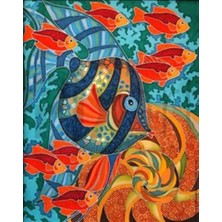 Pix Art Sanat Balıklar Desen Pixart Sanat Elmas Mozaik Tablo Diamond Türkiye 53*66