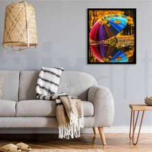 PixArt Sonbahar ve Semsiye 50 x 40 Elmas Mozaik Tablo