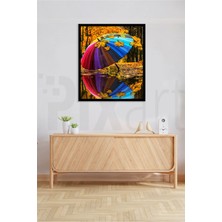 PixArt Sonbahar ve Semsiye 50 x 40 Elmas Mozaik Tablo