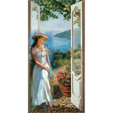 Pix Art Sanat Beyaz Elbiseli Kız Pixart Sanat Elmas Mozaik Tablo Diamond Türkiye 38 x 79 cm