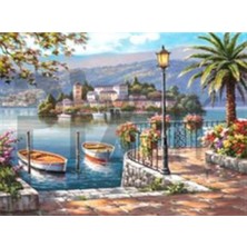 Pix Art Sanat Porto Gölü  Pixart Sanat   Elmas Mozaik Tablo Diamond Türkiye  66 x 51 cm