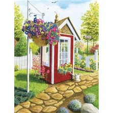 Pix Art Sanat Kırmızı Kulübe  Pixart Sanat   Elmas Mozaik Tablo Diamond Türkiye  43 x 58 cm