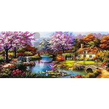 Pix Art Sanat Renkli Doğa Manzarası Pixart Sanat  Elmas Mozaik Tablo Diamond Türkiye  104 x 53 cm