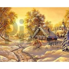 Pix Art Sanat Köy Kulübesi Pixart Sanat Elmas Mozaik Tablo Diamond Türkiye 64 x 51 cm