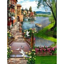 Pix Art Sanat Manzara  Pixart Sanat   Elmas Mozaik Tablo Diamond Türkiye  46 x 58 cm