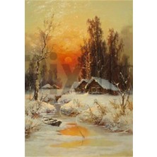 Pix Art Sanat Kış Güneşi Pixart  Sanat Elmas Mozaik Tablo Diamond Türkiye 41 x 58 cm