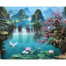Pix Art Sanat Doğa Manzarası Pixart  Sanat Elmas Mozaik Tablo Diamond Türkiye  86 x 69 cm