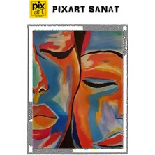 Pix Art Sanat Iki Renkli Yüz  38 x 51 cm