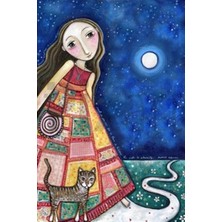 Pix Art Sanat Elbisesi Desenli Kız  38 x 58 cm