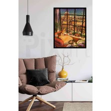 Pix Art Sanat Cam Önünde Kar Keyfi   43 x 50 cm