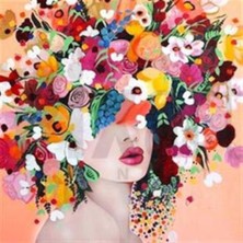 Pix Art Sanat Çiçek Kadın  51 x 51 cm