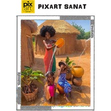 Pix Art Sanat Afrikada Mutluluk  56 x 69 cm