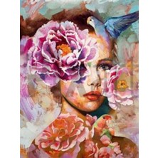 Pix Art Sanat Çiçek Kız Pixart Sanat  Elmas Mozaik Tablo Diamond Türkiye 38 x 51 cm