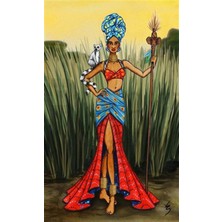 Pix Art Sanat Afrika Kraliçe  36 x 58 cm