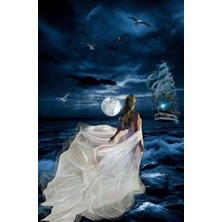 Pix Art Sanat Gece ve Kadın Pixart Sanat Elmas Mozaik Tablo Diamond Türkiye  45 x 74 cm