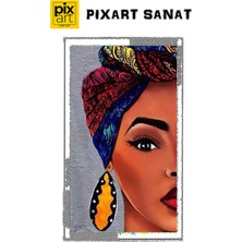 Pix Art Sanat Renkli Kadın Pixart Sanat Elmas Mozaik Tablo Diamond Türkiye 25*53
