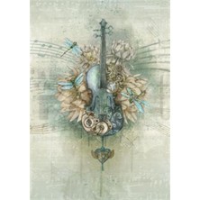 Pix Art Sanat Keman ve Çiçekler Pixart Sanat Elmas Mozaik Tablo Diamond Türkiye 68*95