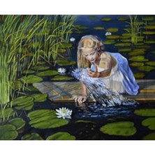 Pix Art Sanat Kız Nehrin Içerisinde Pixart Sanat Elmas Mozaik Tablo Diamond Türkiye 70*60