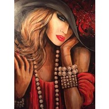 Pix Art Sanat Inci Takılı Sarışın Kadın Pixart Sanat Elmas Mozaik Tablo Diamond Türkiye 40*53