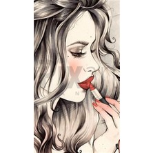 Pix Art Sanat Kırmızı Dudaklar Pixart Sanat Elmas Mozaik Tablo Diamond Türkiye 30*53