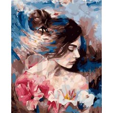 Pix Art Sanat Göğsümde Çiçekler Pixart Sanat Elmas Mozaik Tablo Diamond Türkiye  46 x 58 cm