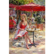 Pix Art Sanat Sahilde Şemsiye Altındaki Kadın Pixart Sanat Elmas Mozaik Tablo Diamond Türkiye 45*68