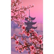 Pix Art Sanat Japon Kiraz Çiçeği  Pixart Sanat Elmas Mozaik Tablo Diamond Türkiye 35*60