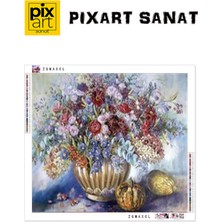 Pix Art Sanat Büyük Çiçek Buketi Pixart Sanat Elmas Mozaik Tablo Diamond Türkiye 73*56